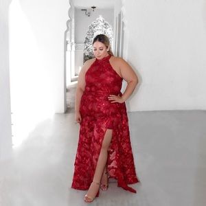 Windsore red evening gown maxi